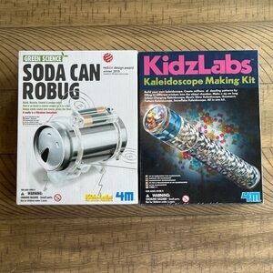 Set of 2 NEW KidzLabs Sets Soda Can Robug Kaleidoscope